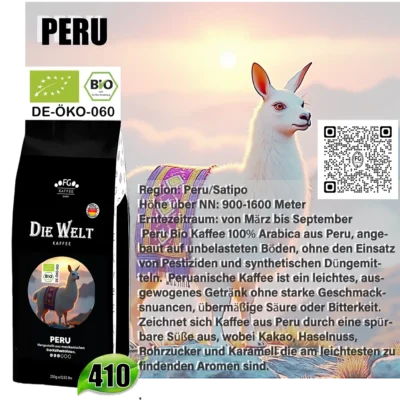The Die Welt Kaffee BIO Peru Gr.1 Coffee Beans 250g - Image 3
