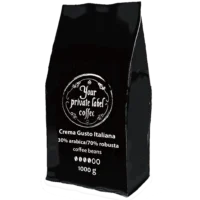 Private Label Crema Gusto Italian coffee beans 25x1000g (25Kg)